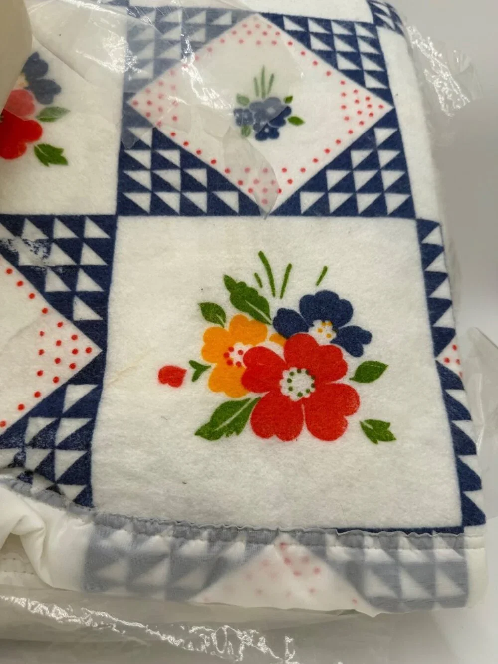 Vintage Blanket Satin Trim Restful 72